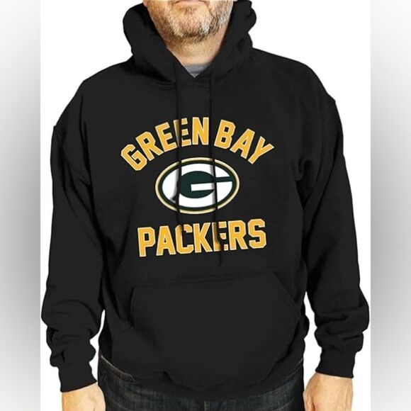NFL Men's Green Bay Packers Big Heart & Soul Pullover Hoodie Black 2X NWT - Picture 1 of 3
